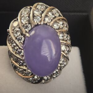 Elegant Purple and Silver Women's Ring